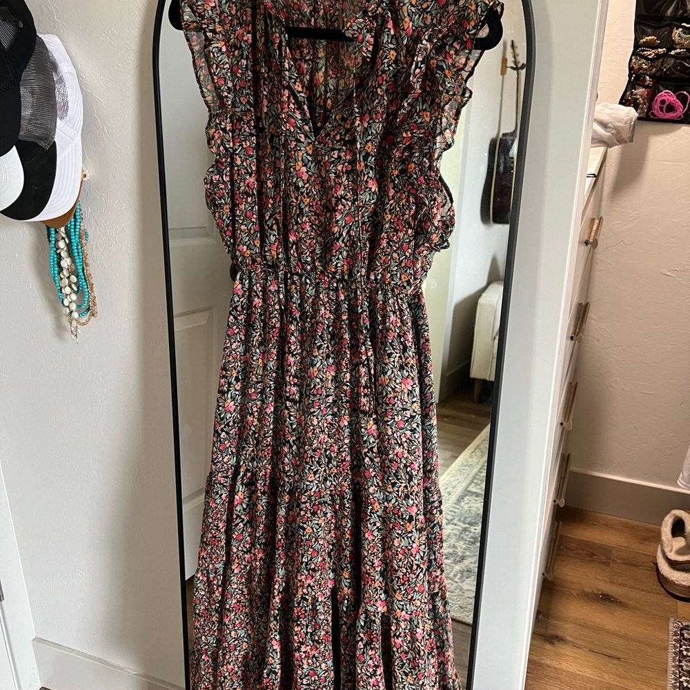 Floral Black Dress